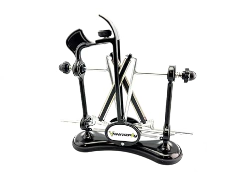 Warthog V-Sharp A4 Knife Sharpener, Professional Sharpener, Ideal for Home Cooks, Chefs, Fishermen, Hunters, 325 Grit Diamond Rods with Adjustable Angles, Metal Frame Construction, Black