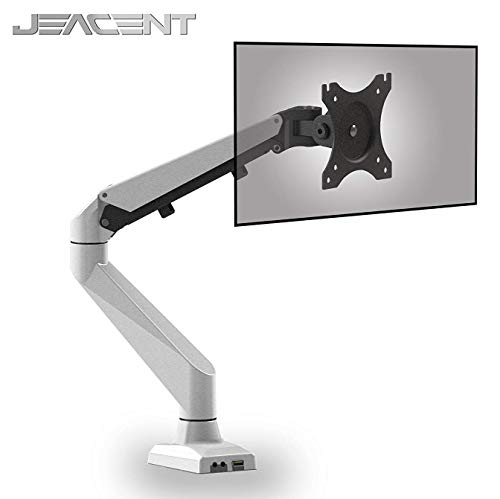 Jeacent Aluminum Monitor Mount Gas Spring Swivel Desk Mount Stand, Computer Arm For 17" To 27”, 4-12 Lbs #TOP17