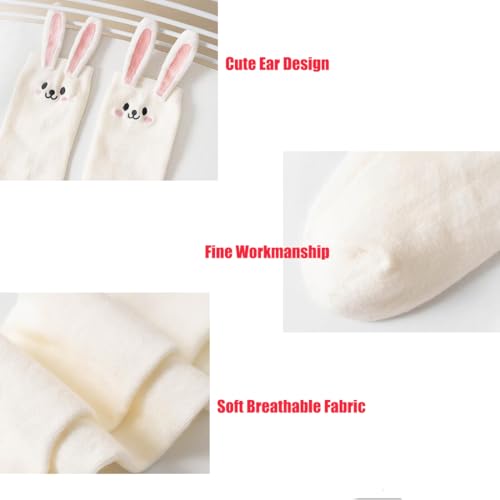 Girl Knee High Socks Cute Cartoon Animal Over-knee Stockings Thigh High Boot Socks 3pairs4
