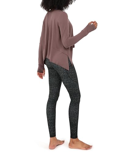Image of ODODOS Soft Modal Long Sleeve Crop Top for Women with Thumb Hole Athletic Gym Workout Cropped Yoga Shirts