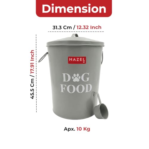 Image of HAZEL Pet Food for Dogs Storage Container Airtight with Scoop, 10kg Capacity
