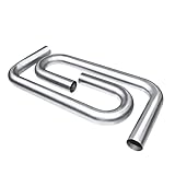 FORTLUFT Universal Sets Mandrel Exhaust Bend Pipes Aluminized Steel 2 Pcs 2.00''/50.8mm