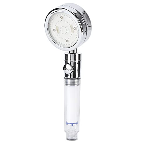 Rociador de ducha, cabezal de ducha LED con interruptor de elemento filtrante Rociador de ducha de control de temperatura para baño(Flash de colores)