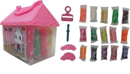 SPOCCO | Hut Style Clay Box 15 Tubes House Creative Art Clay with Roller, Cutter & 2 Moulds | HC02