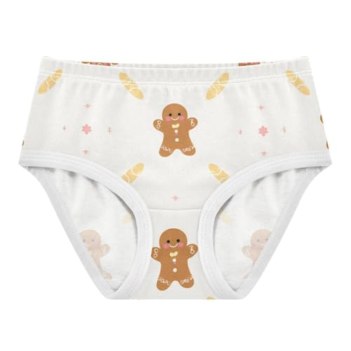 GuoChe Gingerbread Men 1-piecing Hip Design Panties Organic Underwear for Young Girls in Sizes 2T,3T, 4T, 5T, 6Y and 8Y
