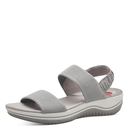 Jana Coshy Damen Sandalen flach Elastisch Vegan, Grau (Grau), 39 EU