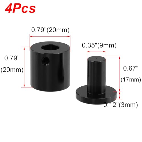 Image of Antrader 4Pcs 3 /4 inch x 3 /4 inch Aluminum Alloy Burglarproof Sign Standoffs,Black | Glass Standoffs with Allen Wrench, Wall Mount Standoff Holder Advertise Fixing Nails