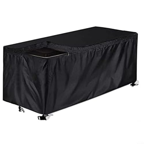 GLFLOW 210D Oxford Fabric Patio Deck Box Cover Waterproof Outdoor Furniture Protection Heavy-Duty UV-Resistant Windproof Multiple Sizes Black(L:158 * 76 * 71cm)