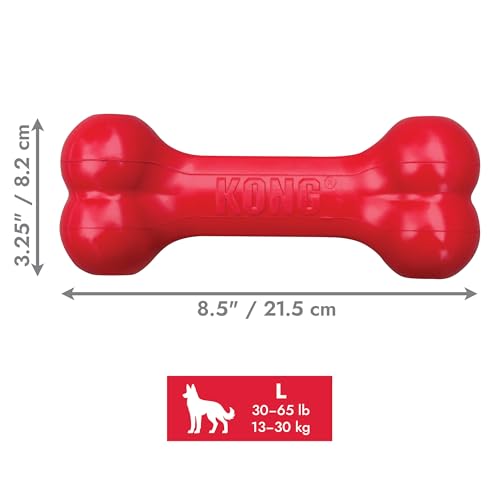 KONG Goodie Bone – Leckerli-Spender aus Naturkautschuk – Rot – für große Hunde (2 Stück)