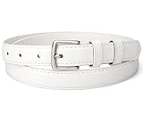 maikun White Womens Belt for Jeans Pants Dress, Womens Skinny Belt Length 39.4''