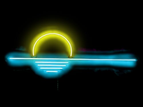 Image of LED Decorative Lights USB Mountains Sunrise Sunset Led Neon Signs Home Decoration Wall Art Holiday Gift Brightness Adjustable 16.5''x9.5''