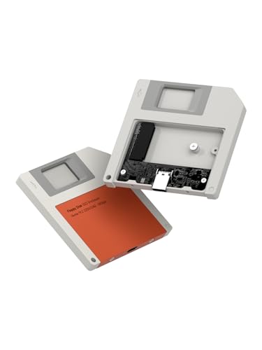 Hagibis SSD Enclosure, Floppy Disk Style USB 3.2 Gen2 10Gbps to NVMe PCI-E M.2 2230/2242 SSD Case, M.2 External Hard Drive Enclosure for MacBook Laptop iPad Android iPhone 17 Pro Max (Orange)