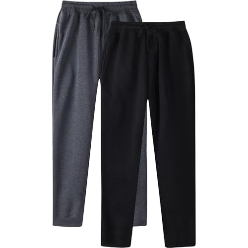 2 Pack Mens Sweatpants Baggy Running Sports Pants Loose Casual Trousers Elastic Waist Drawstring Jogger Sweatpants2