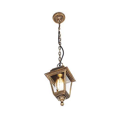 Suspension 1 lumière L 150 mm Doré Laiton Classique Antique éclairage extérieur