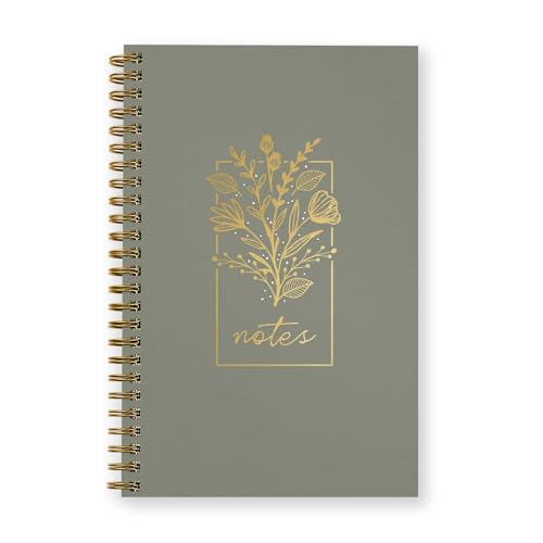 Carnet à spirales Boho Sage dorée 14x21,6 cm pour vos notes quotidiennes