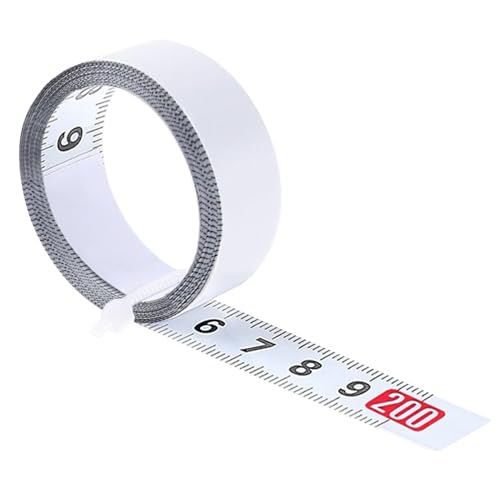 1 Rouleaux Mètre à Ruban en Acier au Carbone Auto-adhésif,Règle Métrique Auto-adhésive...