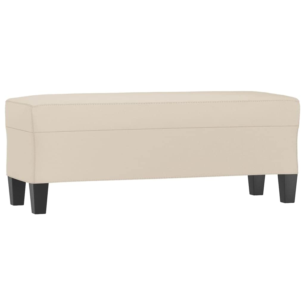 Banco de cama crema acolchado de 100x35cm para ordenar el dormitorio