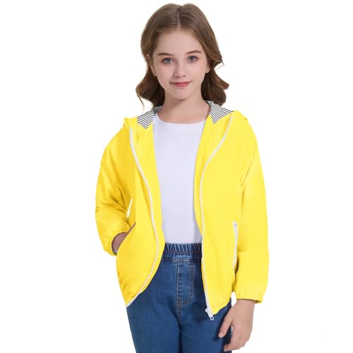 Image of American Trends Lightweight Waterproof Girls Rain Jacket-Windbreaker Jacket Raincoat for Girls Kids Rain Coat