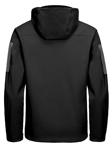 Little Donkey Andy Men's Softshell Jacket with Hood, Fleece Lined Winter Jackets for Hiking, Windproof Water-resistant2