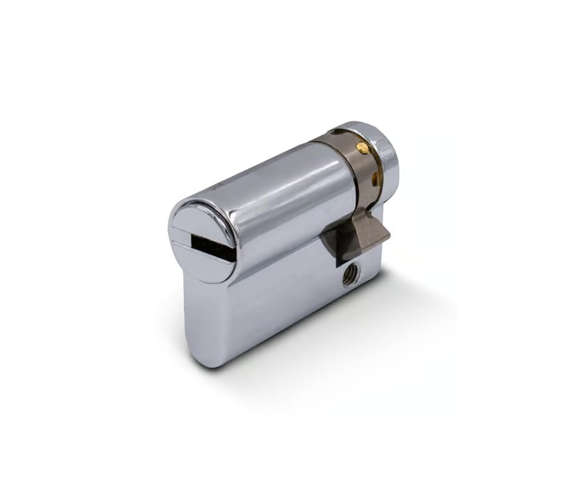 Euro Single Cylinder with Adjustable Cam Secure Door Lock Barrel Anti Pick Brass Core Nickel Finish Replacement Cylinder for Home Office Doors Use Pro