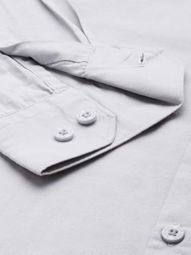 Image of Men's Cotton Linen Solid Shirt | Slim Fit Full Sleeve Casual Shirt | Lightweight | Breaethable | Stylish