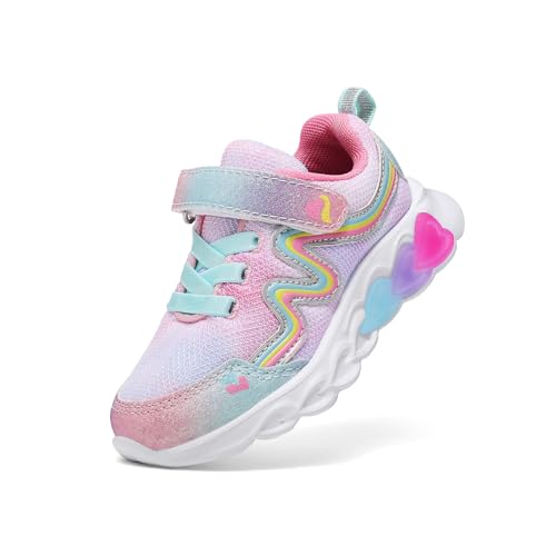 HEVA Girls Boys Lightweight Mesh Sneakers Casual Athletic Shoes Breathable Running Tennis Shoes Toddler/Little Kids