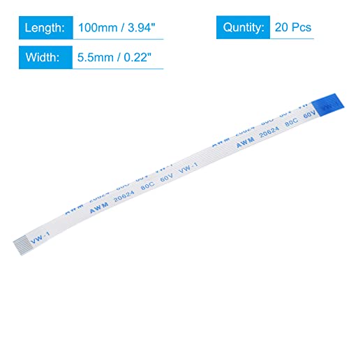 Cable plano flexible FFC 10 pines 0.5mm pitch 100mm largo pack 20 miniatura 2