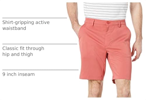 Amazon Essentials Men's Classic-Fit 9" Inseam Moisture-Wicking Golf Shorts, Functional Pockets (Available in Big & Tall), Washed Red, 29 - image 4