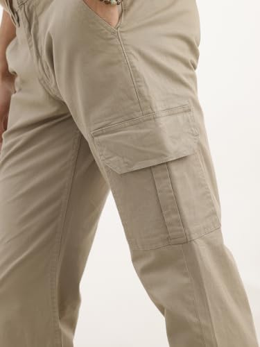 Image of WROGN Men's 100% Cotton Trousers | Solid | Straight Fit