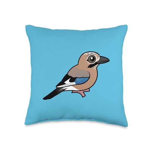 Cute Cartoon Eurasian Jay Birdorable Bird Throw Pillow