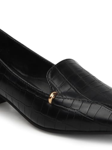 Image of Carlton London Women Stylish Slipon Pump Shoes with Block Heels, Square Toe for Party, Office and Daily Use