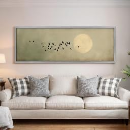 Tableau Japandi Pleine Lune Format Large 50x150cm Vue du Ciel Horizontale - 4