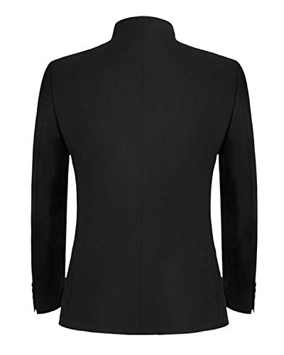 GATMSTZ Men Formal Chinese Style 2 Piece Suit Stand Collar Slim Fit Groom Tuexdo2