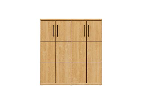 靴箱 下駄箱 完成品 木製 幅105cm ハイタイプ シューズボックス 国産 日本製 シューズBOX 靴入れ 玄関収納 収納 高さ115 NA BR ナチュラル ブラウン 茶色 シンプル 88035-88040 105L (ナチュラル)