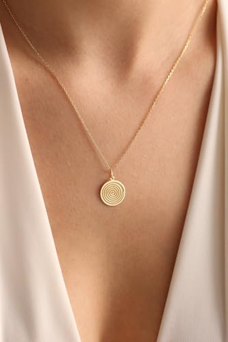 Collier en argent 925 spirale géométrique 24 mm et sa chaîne de 45 cm - 3