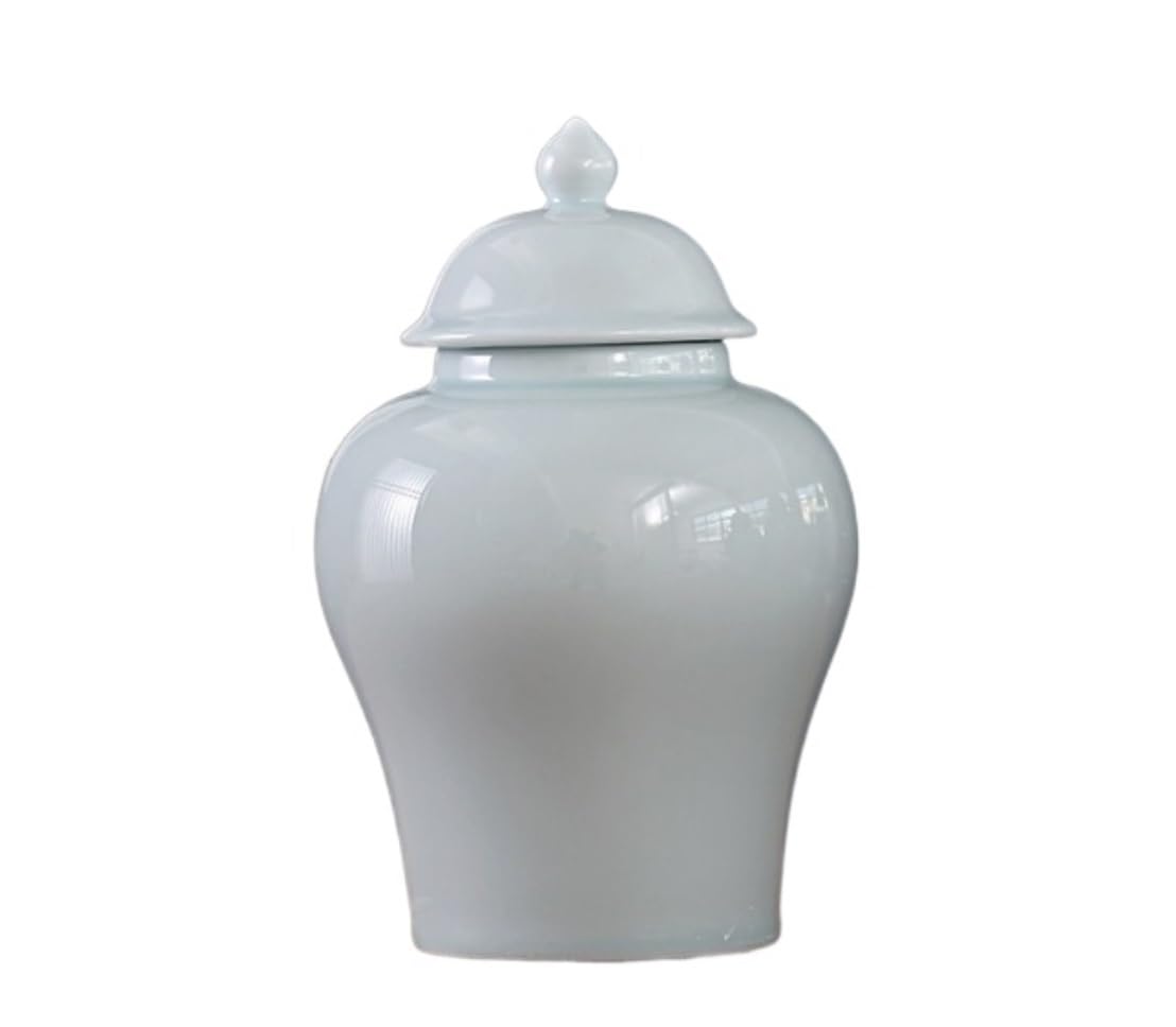 GFJHdfhE Chinese Style Decorative Jar Chinese Ceramic Ginger Jar Floral Vases With Lid Gold Enamel Porcelain Vase Temple Jars Tea Storage Flower Display(C,16 * 24cm)