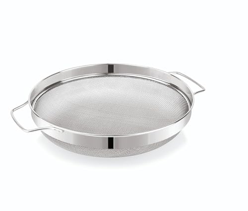 Image of Stainless Steel Puran Jali /Chalani /Strainer | Mesh for Sieving and Pulping of Food Grain and Mango (9 NO. Medium 24CM),Silver