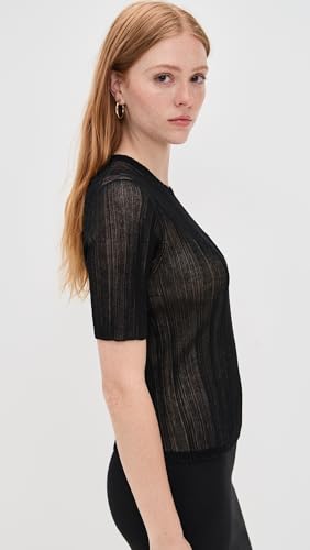 Vince Women's Double Layer Rib Elbow Sleeve Pullover4