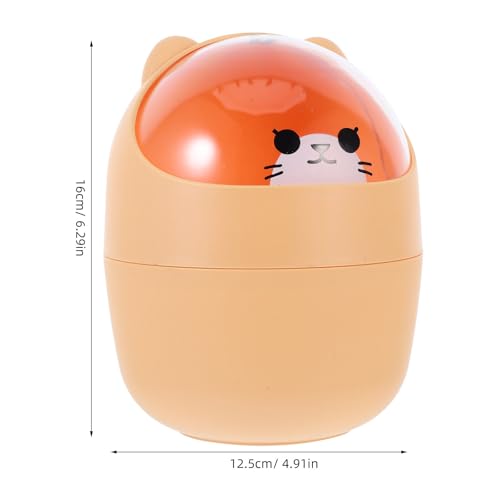 Caneca de basura pequeña de plástico rectangular amarilla miniatura 2