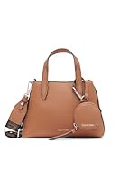 Calvin Klein Millie 2 in 1 Triple Compartment Mini Satchel Crossbody, Caramel, One Size