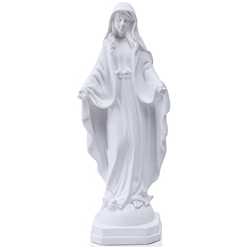 QIANLING Statue de la Vierge Marie de 30.5 cm Jardin extérieur imperméable à l'eau Solaire Statue de Jardin Religieuse Madonna de Marie pour la décoration de...