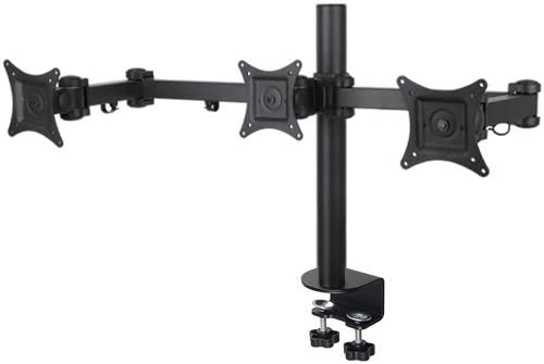 Allcam MDM23T Triple Monitor Arm Stand w/Desk Mount Clamp, Heavy-duty for 15"-24" LCD up to 10Kg