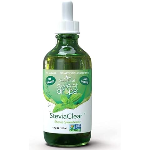 SweetLeaf Sweet Drops- Flavored Stevia Liquid Sweetener, Organic Stevia Extract, Zero Calorie, Gluten Free, Keto Friendly, Non GMO, Natural Flavor, Sugar Alternative- Stevia Clear, 4 Fl Oz (Pack of 1) Cover
