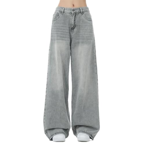 Men Jeans American Style Loose-Fit Casual Wide-Leg Straight-Leg Washable Long Pants