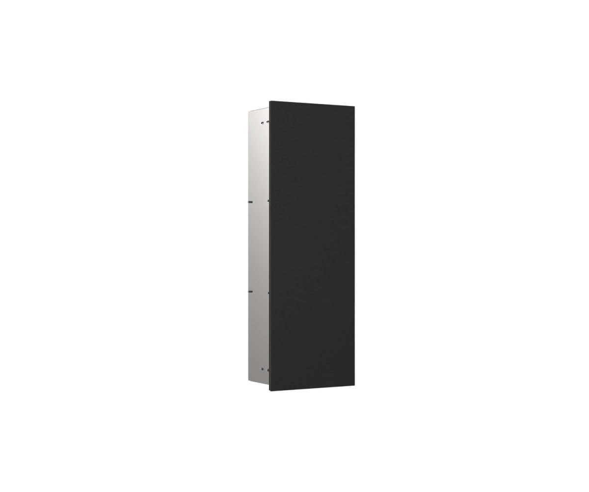 Emco Asis Pure Cabinet Module with Glass Front Door Hinge Right Flush-Mounted 730 mm Matte Black
