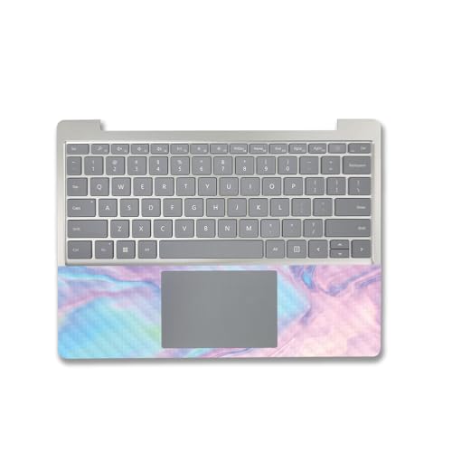 Image of MightySkins Carbon Fiber Skin Compatible with Microsoft Surface Laptop Go 3 (2023) Full Wrap Kit - Pastel Wave | Protective, Durable Textured Carbon Fiber Finish | Made in The USA