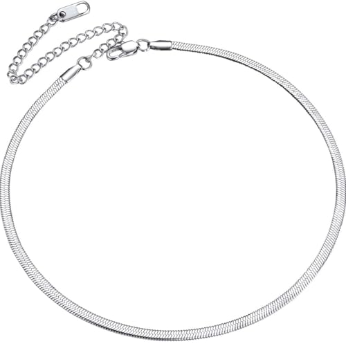 Collier chaîne serpent plate acier inoxydable 3mm 5mm ChainsPro femme