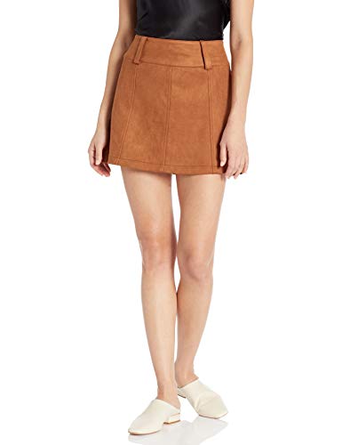 Jack by BB Dakota Junior's Secret Faux Suede Mini Skirt, Camel, 0