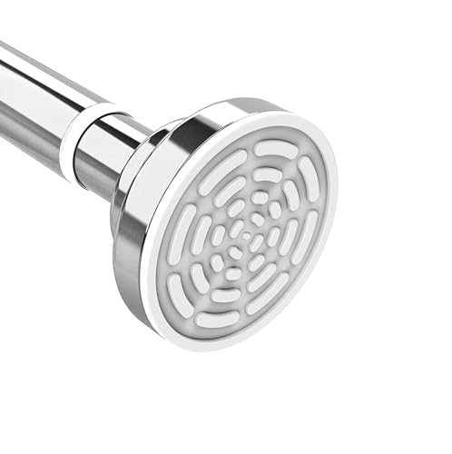 Image of SWAZE Drill-Free Adjustable Curtain Rod - Extendable rod for Curtains, Shower, Windows & Clothes Hanging | No Drill Shower Rod | Self Adjust Curtain Pipe, Steel Telescopic Stand (800mm-1400mm SS)