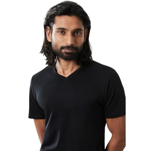Image of Robert Barakett V Neck Short Sleeve Pima Cotton Casual Solid Mens T Shirt